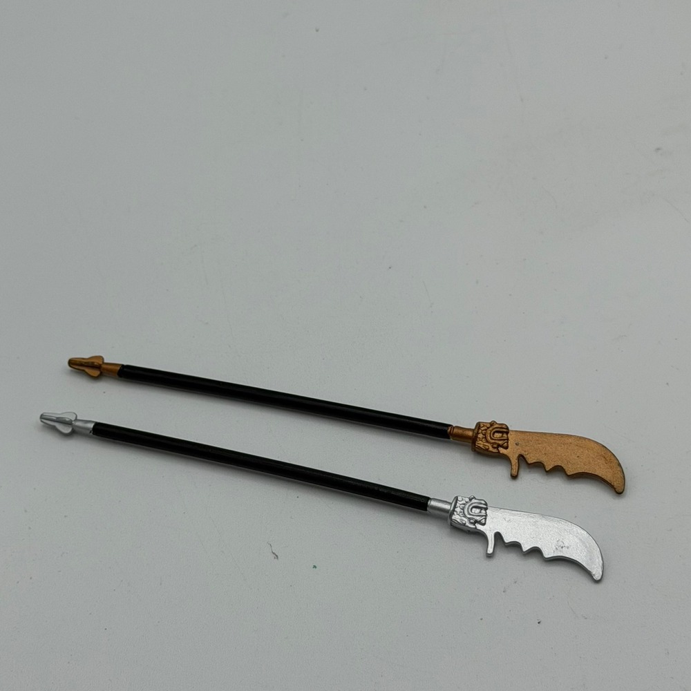 GI Joe Ninja Battles Guandao Staff Polearm Weapons Cobra Gold Silver 1:18 Scale - Picture 6 of 9